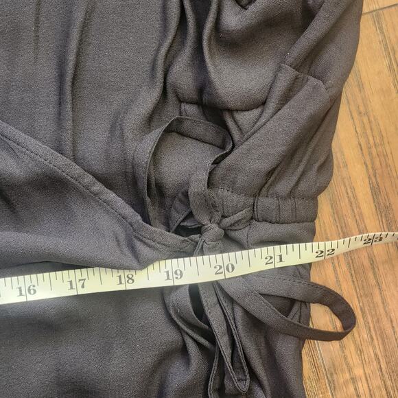 Torrid Crepe Wrap Blouse Plus 5X Black Sheer V-neck Top Casual Office Luxe - Picture 7 of 8